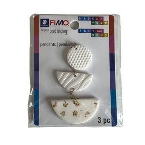 FIMO Bead Landing Necklace Pendant Nickel Free White Gold DIY Moon Clay Necklace